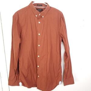 Banana Republic Shirt Mens L Grant Fit 120s Supima Cotton Polka Dot Career